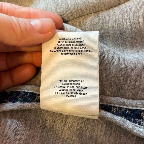 Anthropologie Isani Massey Cropped Tweed Beaded Jacket Boho Glam New Blue Medium - Picture 15 of 15